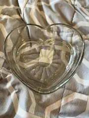 Libbey 5072 - 6" Clear Heart Shaped Glass Bowl Candy Dish Trinket Valentines