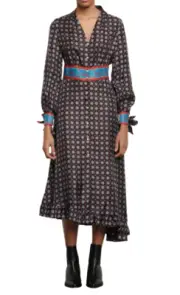 Women's Sandro Catlyn Mix Print Long Sleeve Silk Shirtdress Size 38 ( US 6) 6132