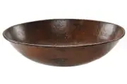 VO17WDB Oval Wired Rimmed Vessel Hammered Copper Sink