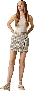 [Koton] Women's Metal Accessory Detail Patterned Viscose Mini Skort Shorts