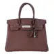 HERMES BIRKIN 30CM Epsom 牛皮柏金包(A刻/波爾多紅/銀釦)