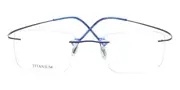 Rectangle Rimless Titanium Men's Glasses Online Blue Size 53 - Lenses Included - Private Health Rebate - Blue Light Block - SmartBuy Collection