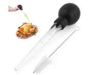 Turkey Baster With Cleaning Brush - Food Grade Syringe Baster For Cooking & Basting With Detachable Round Bulb