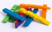 1000 × Half Wooden Pegs - Craft work - 73mm Long - Mixed Color - Little Learner