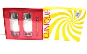 NEW IN BOX CLINIQUE WHOLE LOTTA HAPPY SET INCLUDES 2 BOTTLES 3.4 OZ ONE .34 OZ