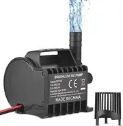 Submersible 12V Water Pump Electric 330L/H Small Fountain Pump with Max 6.5ft Lift, 1.6ft Wire and Suction Cup Base, Mini Pump for Fish Tank, Pond, Aquarium, Pet Drinking