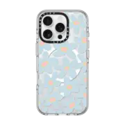 iPhone 16 Pro Clear Case MagSafe Compatible sixties Blue bold floral