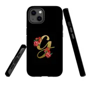 For Apple iPhone 13 Case, Armour Back Cover, Embellished Letter G