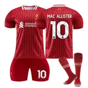 Nevenka MAC ALLISTER #10 Liverpool Club Home Jersey Soccer Jersey Kit Football T-shirt Set for Adult Kids 16