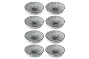 8PK Mikasa Stripe Ceramic Bowl Dish Salad Serving Round Dinnerware 21cm Black
