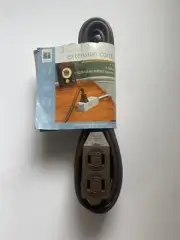 RTH 3-outlet, 9 ft. Brown Extension Cord 16/2 Polarized Plug w/ Outlet Covers
