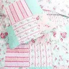 King Size Quilt Set Floral Patchwork Bedspread Lightweight Reversible Coverlet