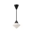 Alora Mood Nora 1 Light 8" Pendant, Matte Black/Opal Matte/Opal - PD537508MBOP