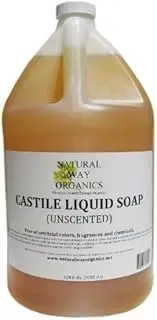 Natural Way Organics Ultra Mild Unscented Castile Soap - Perfect for Natural Skin Care and Hair Care - Make Your Own DIY Green Cleaning Products - 100% Pure - No Artificial Chemicals, Fragrances or Colorants 128 ounce
