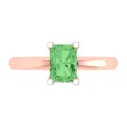 1.0ct Emerald Cut Light Sea Green Wedding Promise engagement Ring 14k Rose Gold