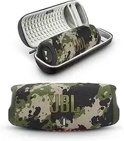 JBL Charge 5 - Portable Bluetooth Speaker with Megen Hardshell Travel Case with IP67 Waterproof and USB Charge Out (Camo)
