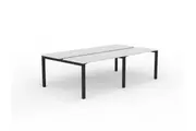 OL Axis 4-User Double Sided Workspace White Top with Black Frame