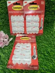 3 pk 3M Command Mini Hooks Holds 0.5 Lb White 6 Hooks & 8 Strips Multi Use 17006