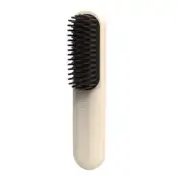Yellow Wireless Hair Straightening Brush - Portable 2-in-1 Styling Tool with USB