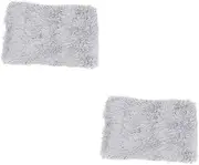 Hohopeti 2 Pcs Luxurious Pet Blanket Made Plush Fabric Warm Comfortable for Dog and Cat Bed Stylish Fashionable Grey