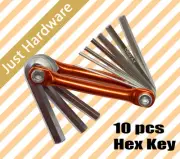 10 PCS CR - V FOLDING STEEL HEX KEY SET 1.5 - 8mm Metric Pocket tool [NO STOCK]