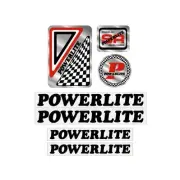Powerlite - Early Black decal set - old school bmx