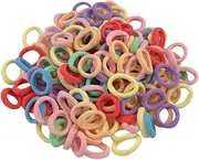 200 Pcs Baby Hair Bands - Soft Cotton Elastic Hair Bobbles for Girls, Toddler & Kids (Candy Colors, 2.5 cm)
