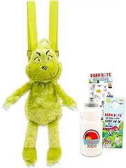 Dr. Seuss Grinch Plush Backpack Set - Bundle with 12" Plushie Doll with Carrying Straps Plus Stickers, More | How The Grinch Stole for Kids, Boys, Girls