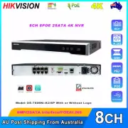 Hikvision Original 4K 8MP 8CH 8POE NVR DS-7608NI-K2/8P Network Video Recorder AU