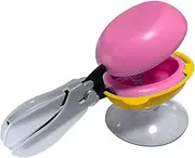 HARAC Table Top Scissors with Base - Adaptable Spring Loaded, Safety Push Down for Special Needs, Ambidextrous Training - Made in Japan, Pink