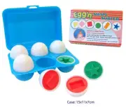 EGG SHAPE SORTER Puzzle IN A CASE Pretend Toy Kitchen Toy Learn Colour