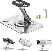 Projector Stand, 360° Rotating Projector Holder, Universal Multi-Angle with 1/4 Inch Screw Interface Projector Stand, Mini Projector Mounts for Projector Wall Ceiling Mount (Silver)