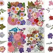 90Pcs Dry Leaves Bulk,Pressed Flowers,Scrapbooking Pressed Flowers,Dried Flower Craft Kit,Dried Flower and Leaves Bulk,Real Dried Flower Leaves for Scrapbooking Art Crafts (Purple)