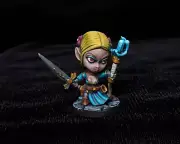Female Elf Mage Chibi Miniature Hand Painted