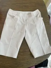 NWT Women's Adidas Climalite Burmuda Beige Golf Shorts Size 2