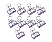 Solid Color Hollow Out Swallowtail Metal Binder Bookmark Clips Office Supplies - Purple
