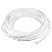 3/8 Inch x 25 Ft Split Wire Loom Tubing , Guard Convoluted Flex, White