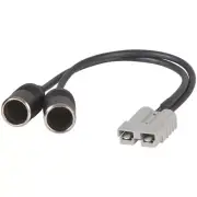 50A Anderson Connector to 2 x High Current 15A Cigarette Socket Lead