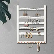 humberboat Solid Wood Earring Hanging Jewelry Organizer Wall Mounted Earring Organizer and Necklace Holder- Earring Display for studs, dangling, Necklace, Bracelet, and Rings