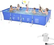 Children's Swimming Pool with Filter Pump Bracket Home Thickened Outdoor Oversized Swimming Pool for Outdoor,Garden,Backyard,300 * 207 * 70CM