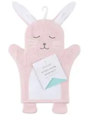[The Peanutshell] Butterfly Whisper Bunny Bathtime Washing Mitt in Pink