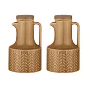 Ladelle Heath Caramel 300ml Oil & Vinegar Bottle Container Dispenser/Pourer Set