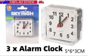 3 x Alarm Clock Time Office Kids School Study Battery Powered Bed Table Desk