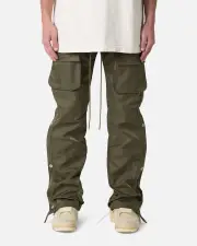 [MNML] Mnml Snap Front Cargo Pants Olive - Size 38 38 Olive