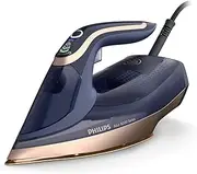 Philips Azur 8000 Series Steam Iron - 55 g/min Continuous Steam, 240g Steam Boost, 2400W, OptimalTEMP Technology, SteamGlide Elite, Dark Blue (DST8050/21)