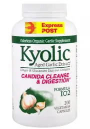 Kyolic Aged Garlic Caps Candida Cleanse Digestion helps with I,B 200 CAPSULE