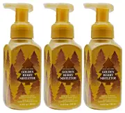 BATH & BODY WORKS GOLDEN BERRY MISTLETOE FOAMING HAND SOAP SET OF 3 Xmas Berries