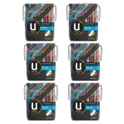 6 x U By Kotex Ultrathins With Dessign Cotton Pads Regular With Wings 12 Pads