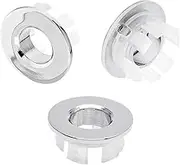 Qjaiune 3 Pack Bathroom Sink Overflow Trim Ring, Electroplating Chrome Overflow Drain Cover Round Basin Cover, Vanity Sink Overflow Cap Small Sink Insert, Brass Hole Cover for Kitchen Bathtub