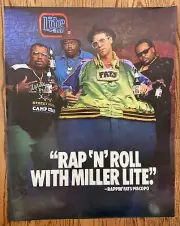 Miller Lite Beer Run DMC Vintage Poster Rap N Roll